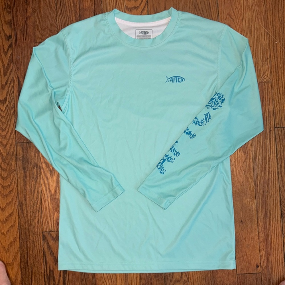 Aftco Boys UV Protection LS Fishing Shirt, Large